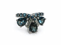 Tiararing med London Blue-topas