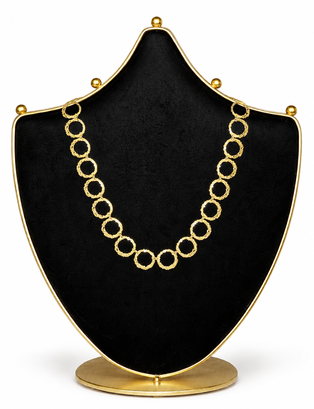 Vintagehalsband med texturerade ringar i modernistisk stil