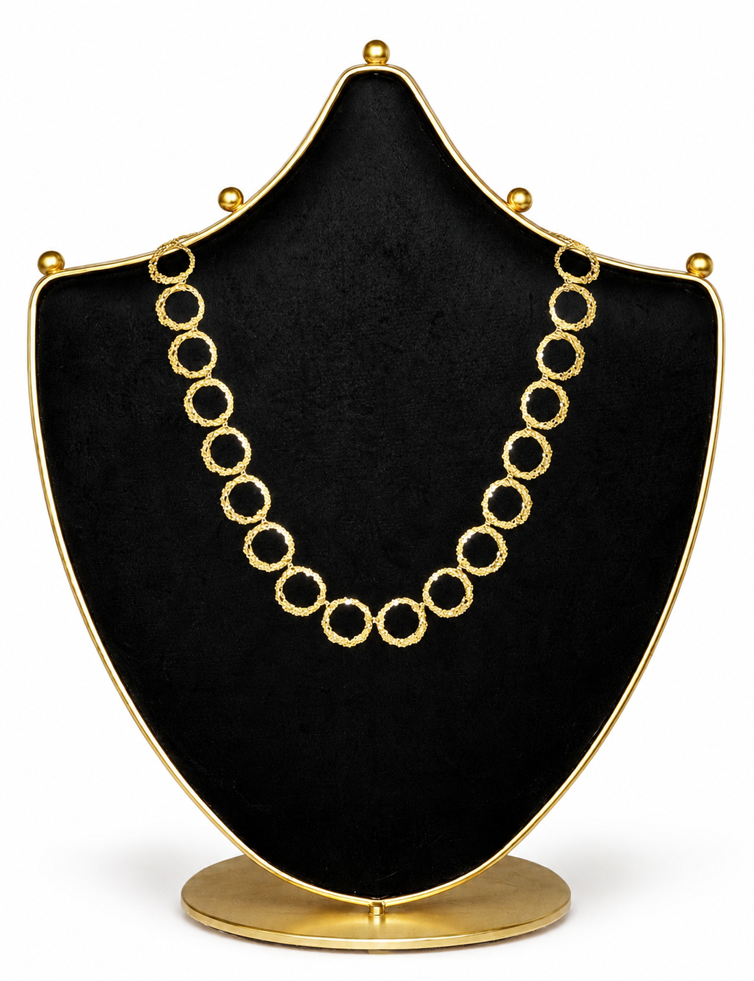 Vintagehalsband med texturerade ringar i modernistisk stil