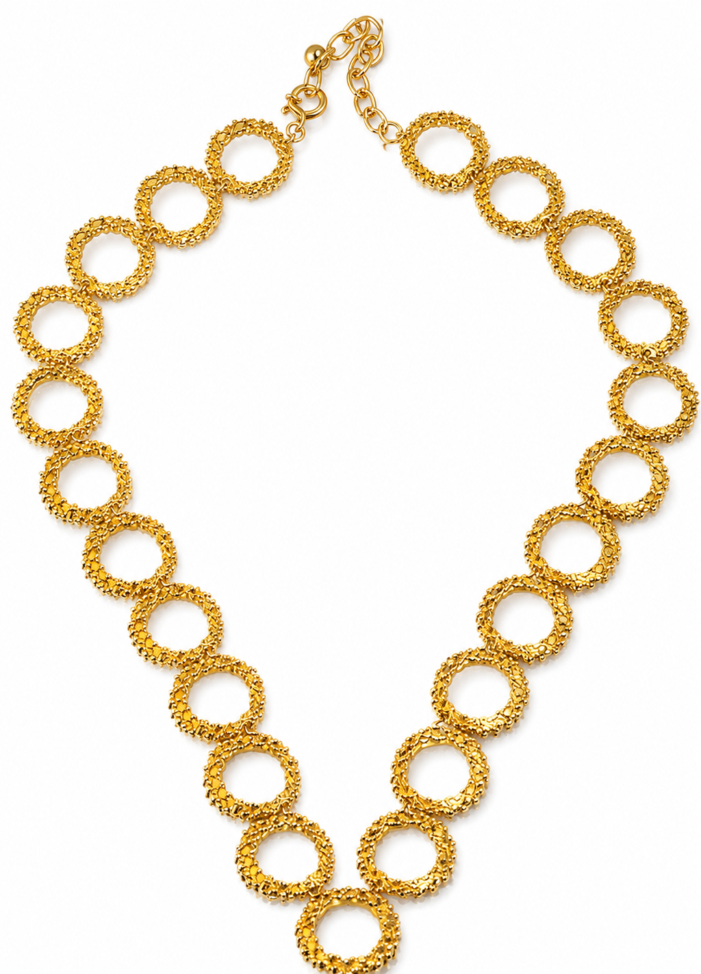 Vintagehalsband med texturerade ringar i modernistisk stil