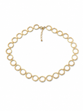 Vintagehalsband med texturerade ringar i modernistisk stil
