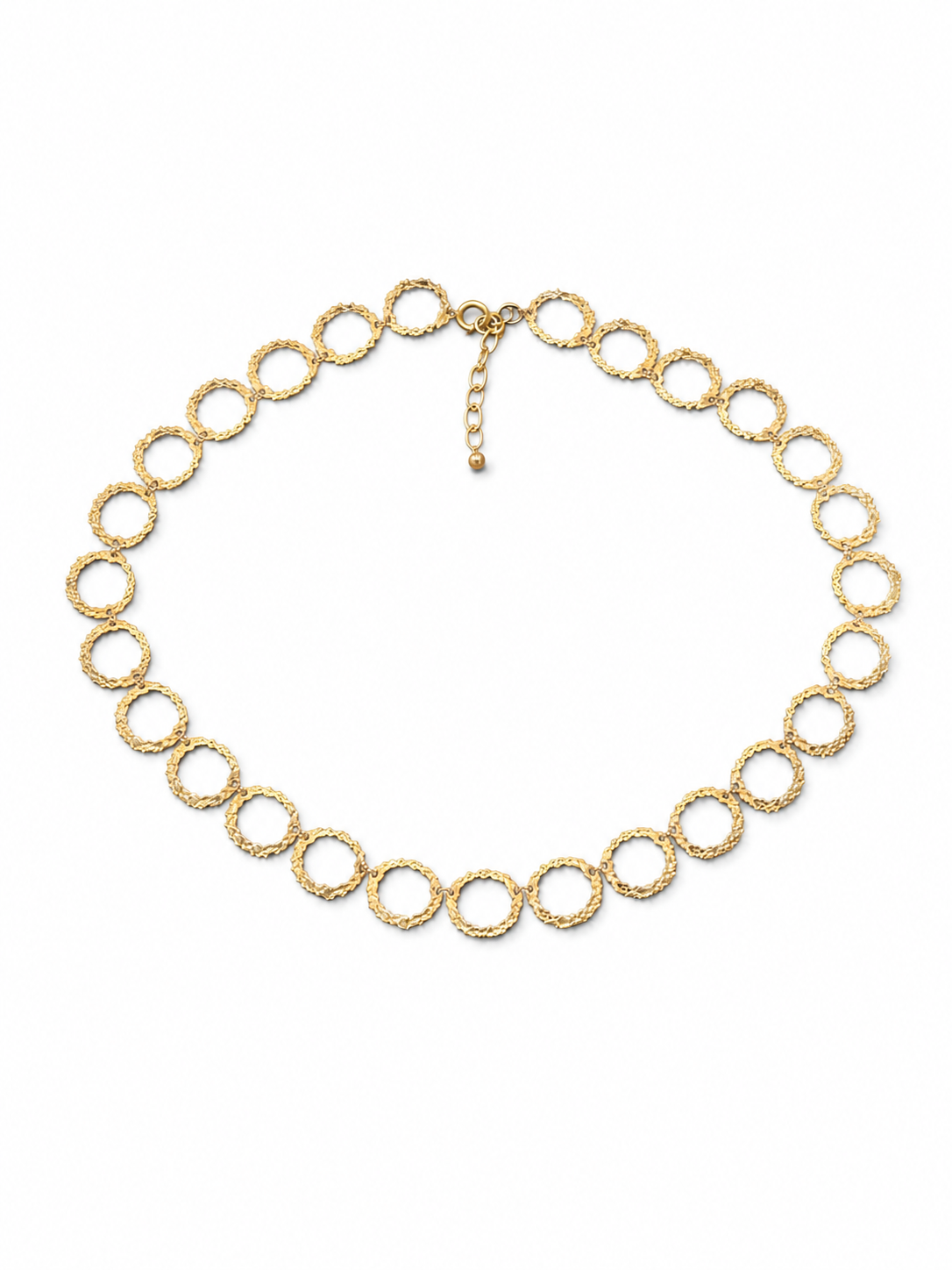 Vintagehalsband med texturerade ringar i modernistisk stil
