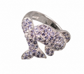Delfinring i silver med 70 tanzaniter