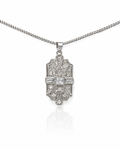 Geometriskt Art Deco-inspirerat silverhänge