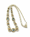 Art Deco-halsband i Doublé med tre akvamarinfärgade stenar, 1920–1930-tal